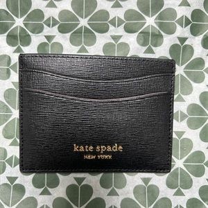 Kate Spade Black with Pink lining card wallet